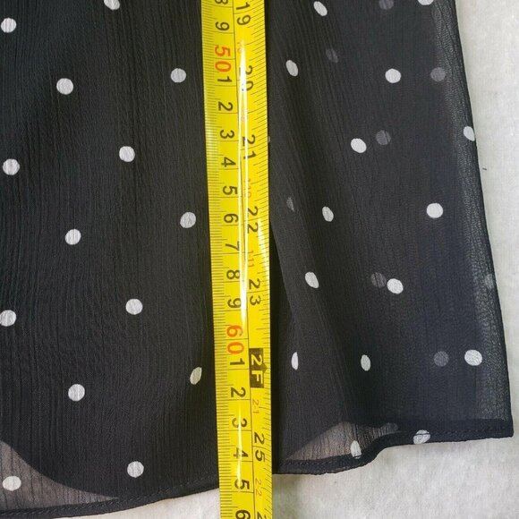 NY & Co Black Polka Dot Sheer Pleated Sleeveless Blouse Size S - Picture 7 of 9
